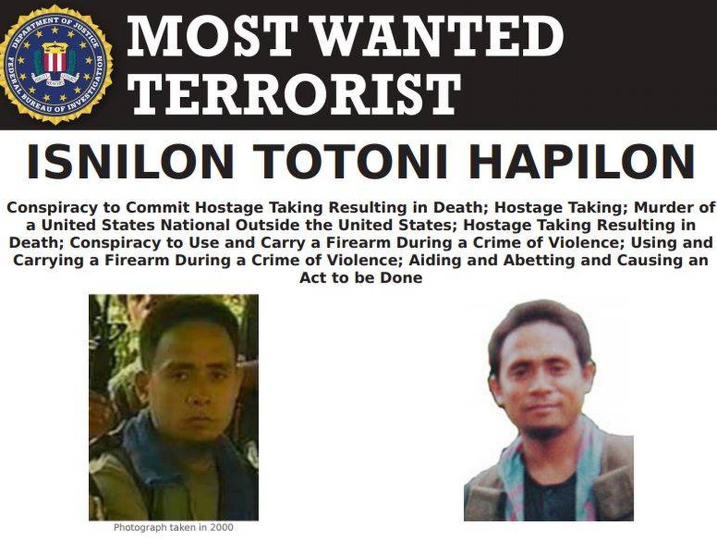 Isnilon Hapilon, terrorista buscado por el FBI