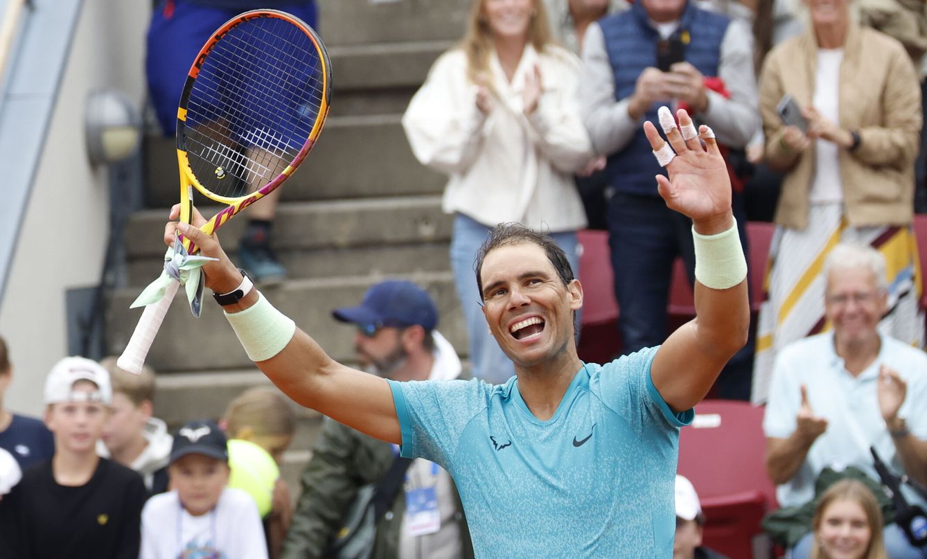 Rafael Nadal celebra la victoria ante Leo Borg (EFE/EPA/Adam Ihse).