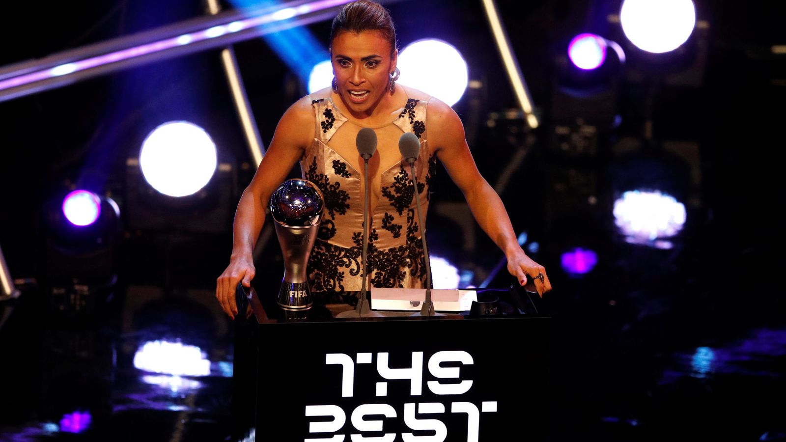 Foto: La jugadora brasileña Marta, mejor jugadora del año en los premios The Best.