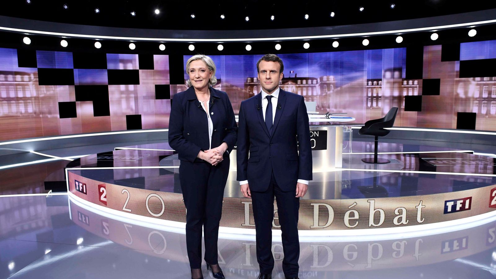 Foto: Debate entre Le Pen y Macron antes de las elecciones. (Reuters)