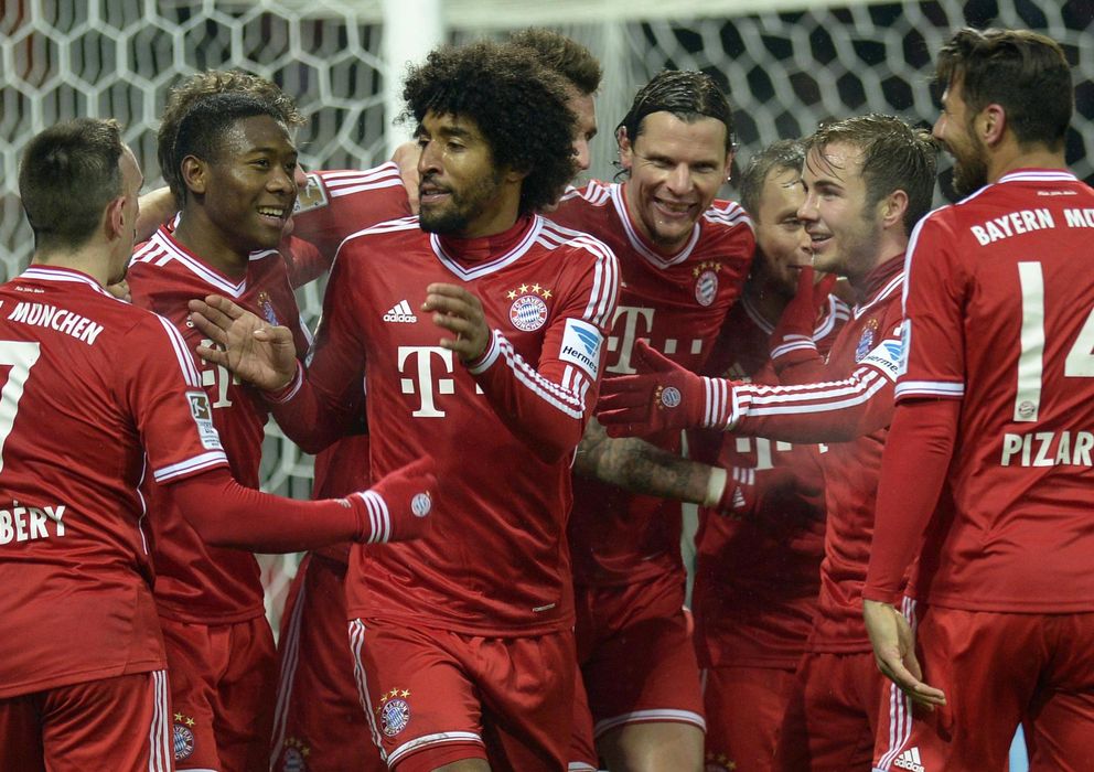 Foto: Los jugadores del Bayern de Múnich celebran uno de los siete goles ante el Werder Bremen.