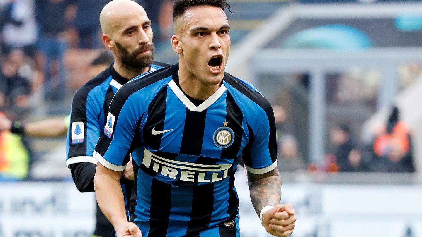 Lautaro Martínez celebra un gol con el Inter de Milán. (Efe)
