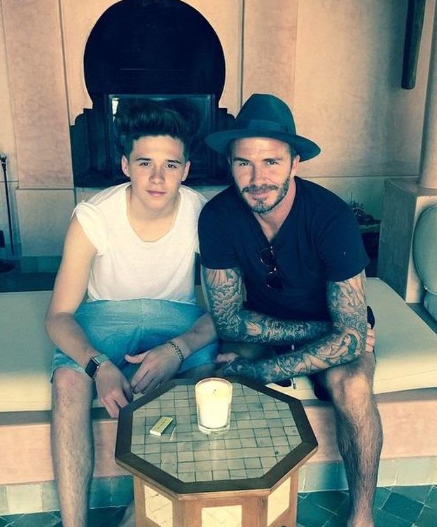 Foto: David Beckham junto a su hijo Brooklyn en una imagen de Instagram