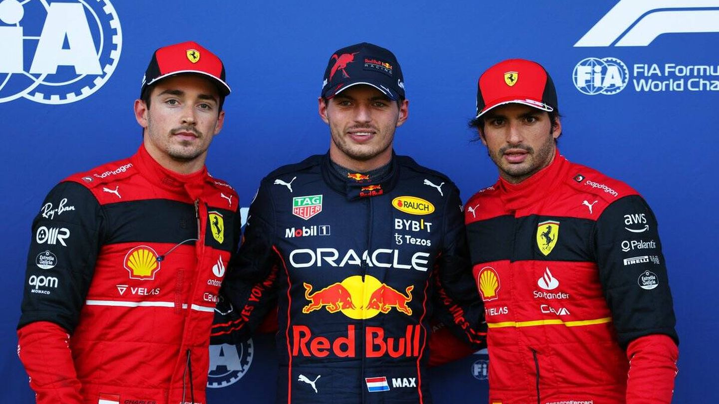 Leclerc, Verstappen y Sainz. (Fórmula 1)