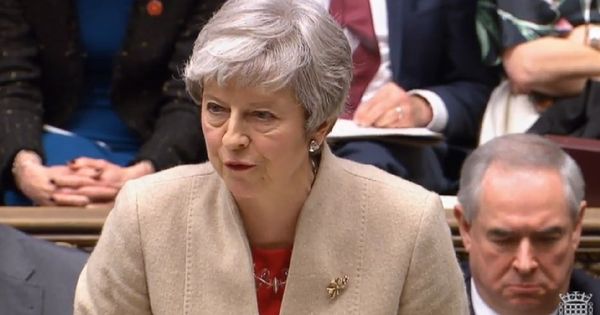 Foto: La primera ministra del Reino Unido, Theresa May, durante su intervención en el Parlamento. (Reuters)