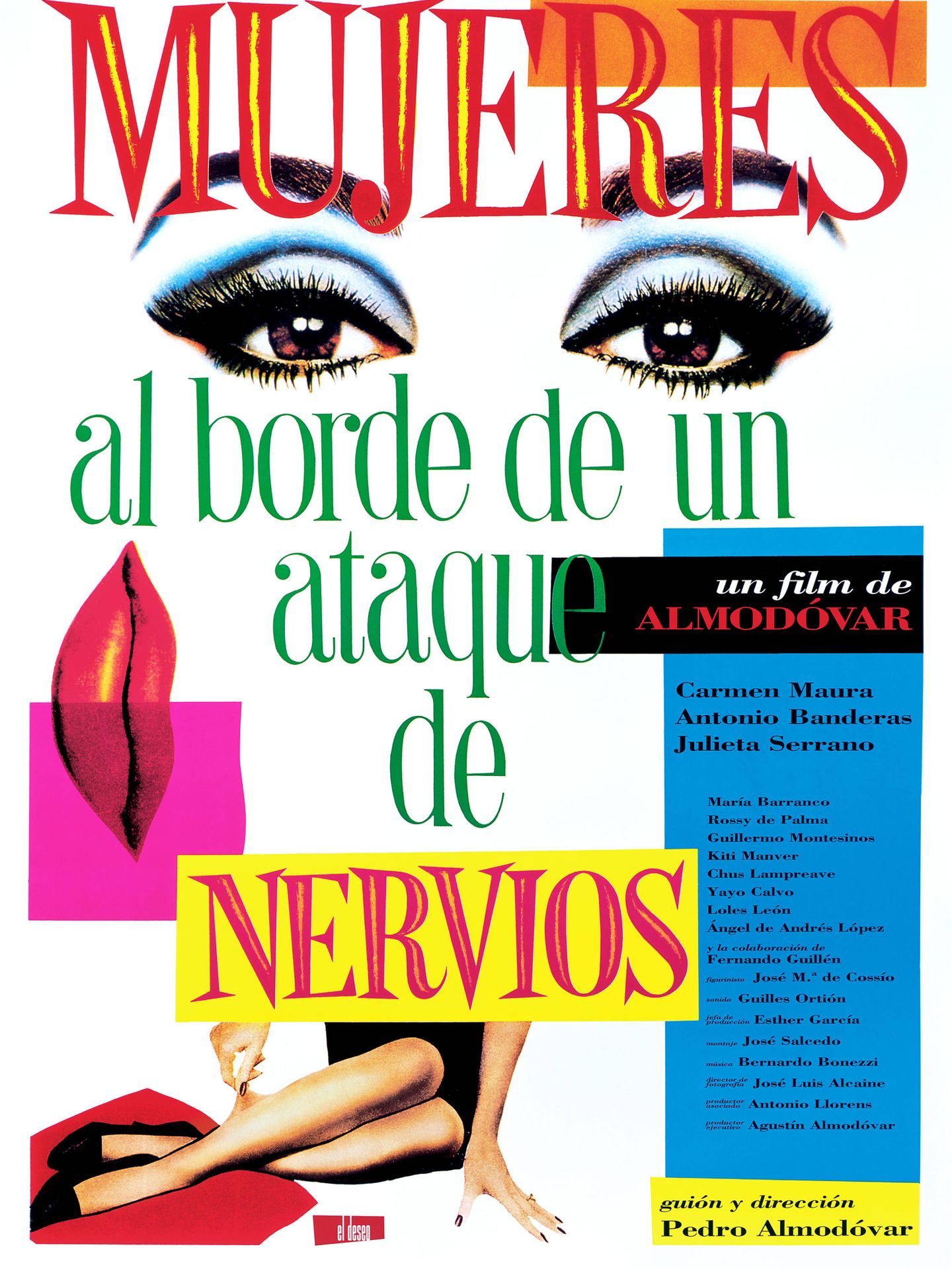 Cartel de 'Mujeres al borde de un ataque de nervios'. (©ELDESEO D.A., S.L.U. – Cartel: Juan Gatti).