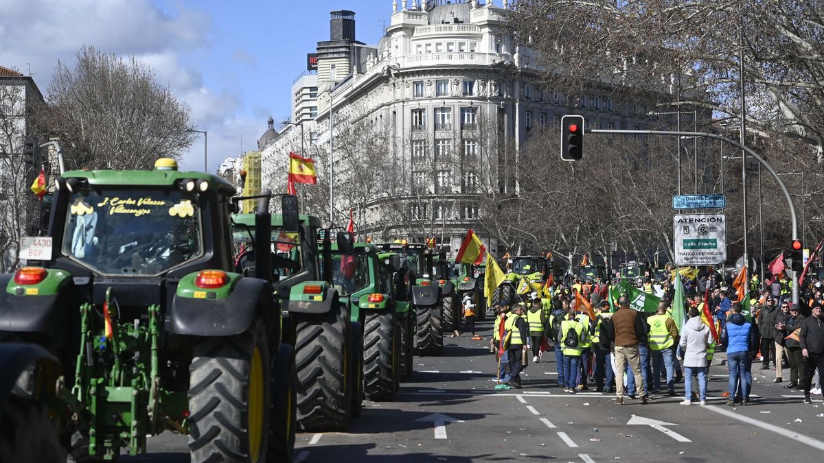Miles de agricultores protestan en Madrid y Planas defiende ante la UE cambios en la política agraria