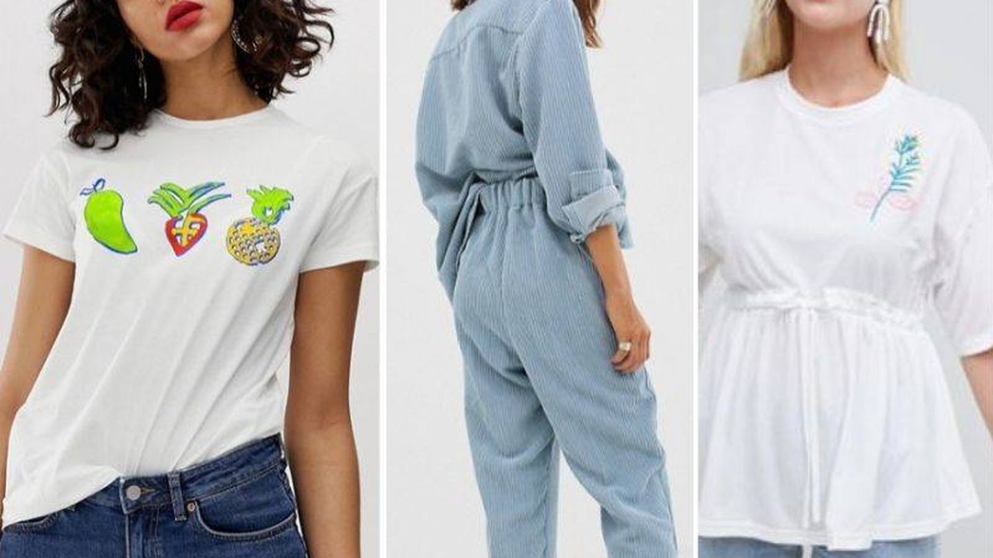 Camiseta de frutas, pantalón de pana y camiseta bordada. (Cortesía)