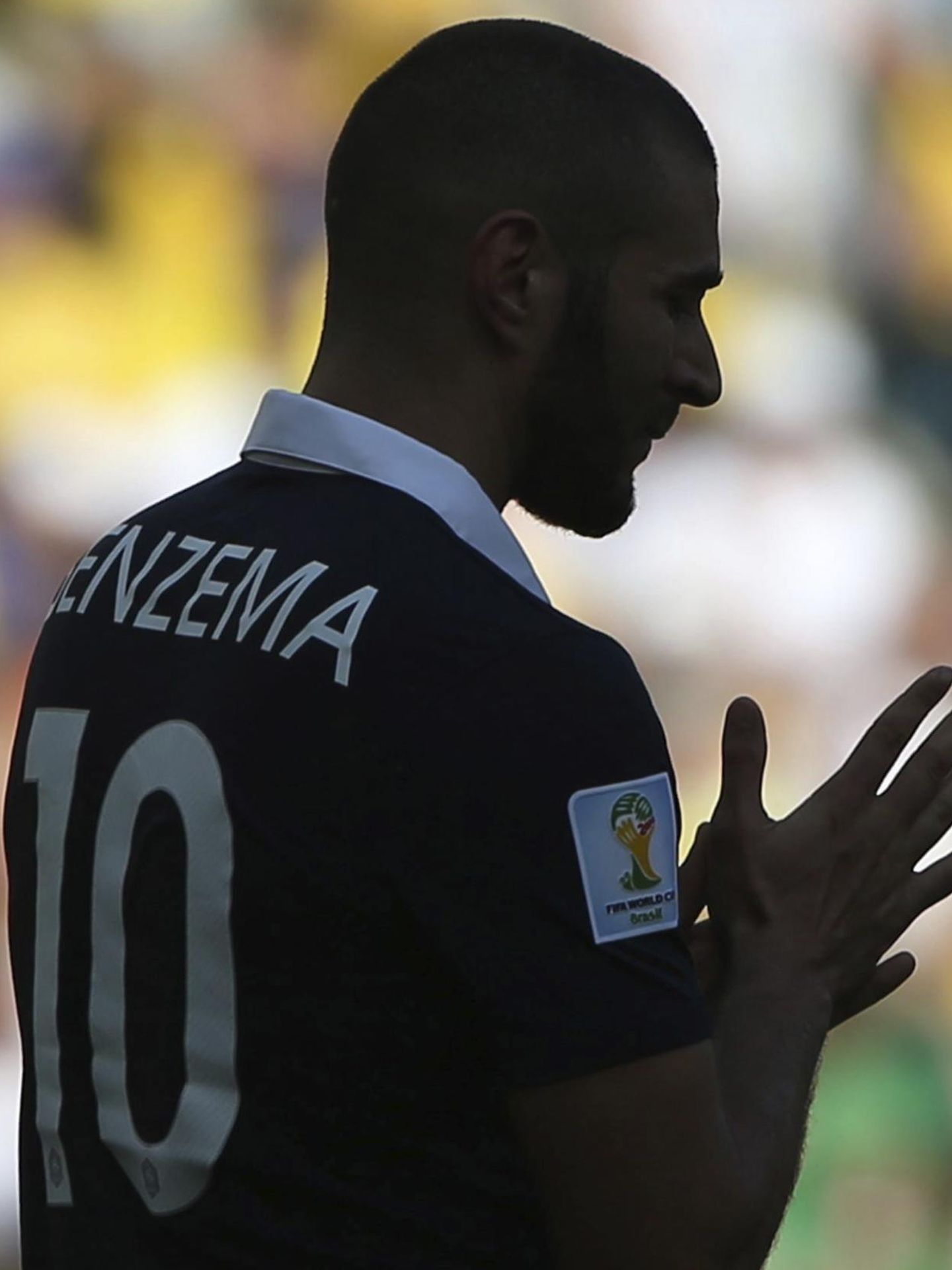 Benzema, en una de sus últimas apariciones con el combinado nacional. (Reuters)
