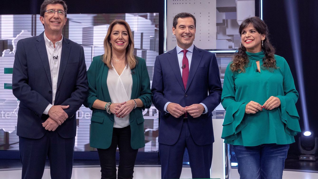 Foto: Los cuatro candidatos participan en el primer debate electoral andaluz. (EFE)