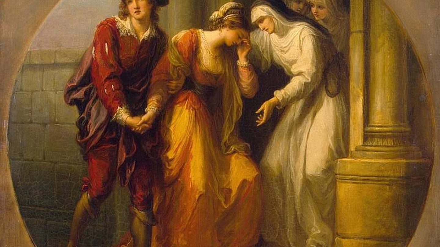 'Los adiós de Eloísa a Abelardo', óleo sobre tela expuesto en el Museo del Hermitage, pintado en 1780 por Angelica Kauffmann. (Wikipedia)