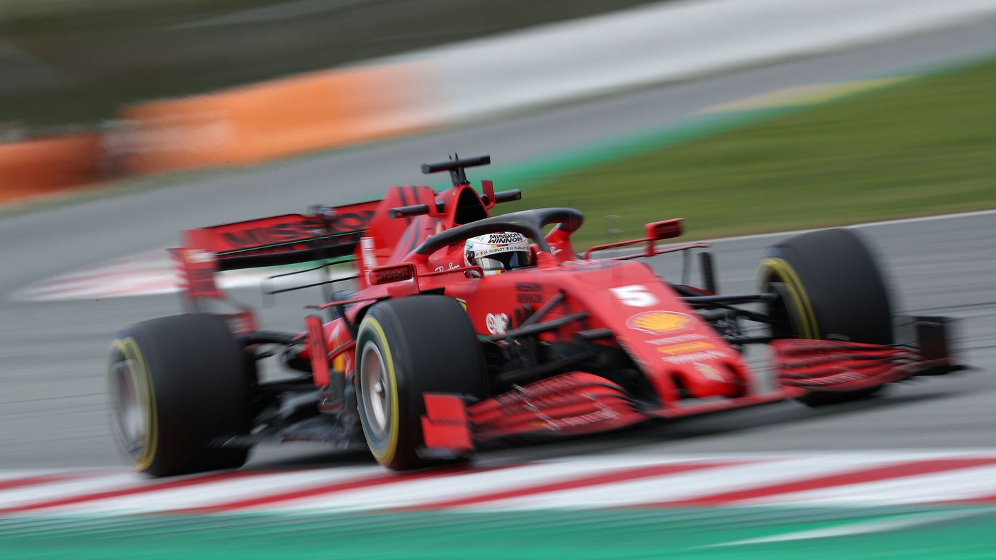 Vettel durante los pasados test de Montmeló con Ferrari. (EFE)