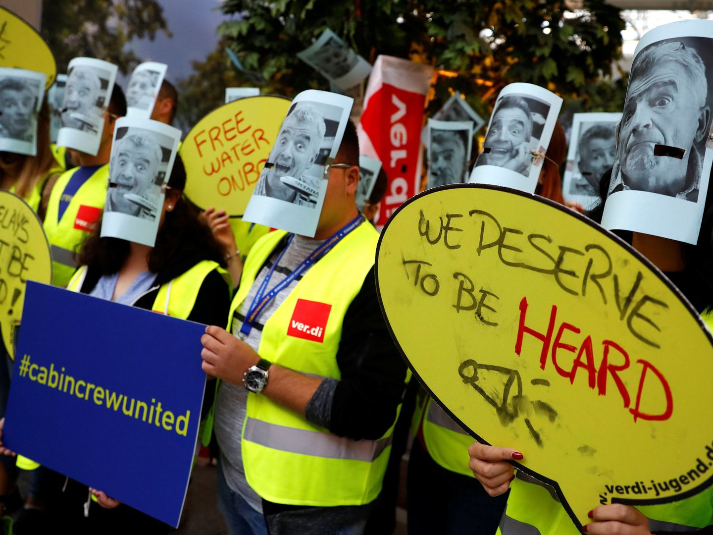 Protestas de empleados de Ryanair en Alemania. (Reuters)