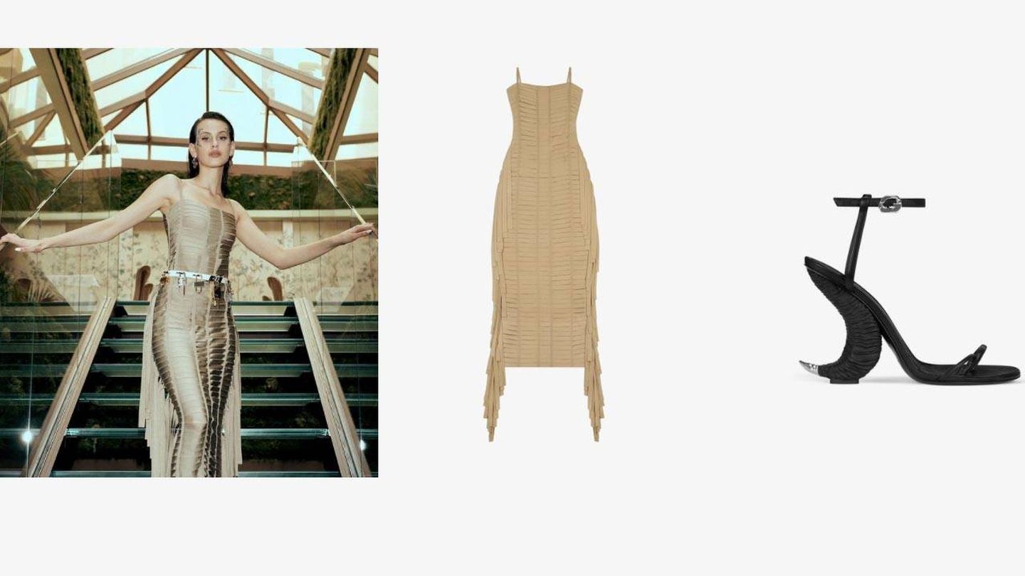 Milena Smit y su vestido y sandalias de Givenchy.