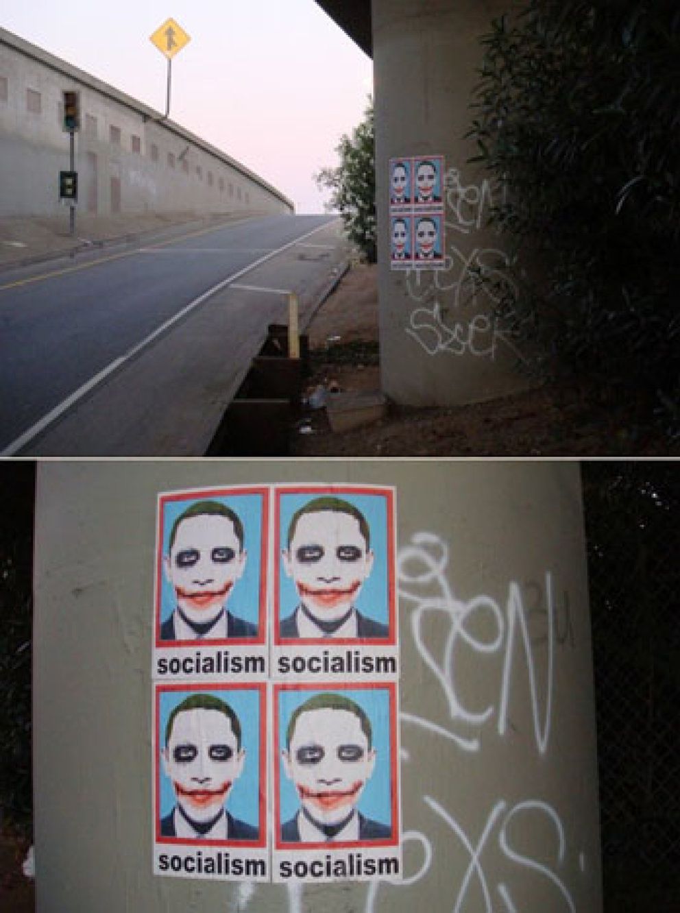 Foto: EEUU se llena de carteles contra Obama que lo dibujan como 'El Joker' y tachan de socialista