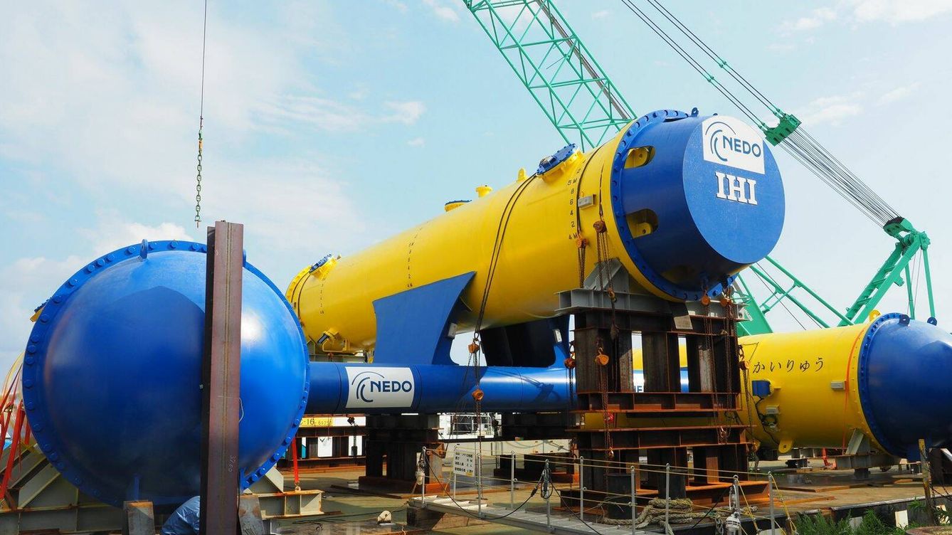 Foto: Esta turbina submarina puede generar hasta dos megavatios de potencia. (IHI Corp)