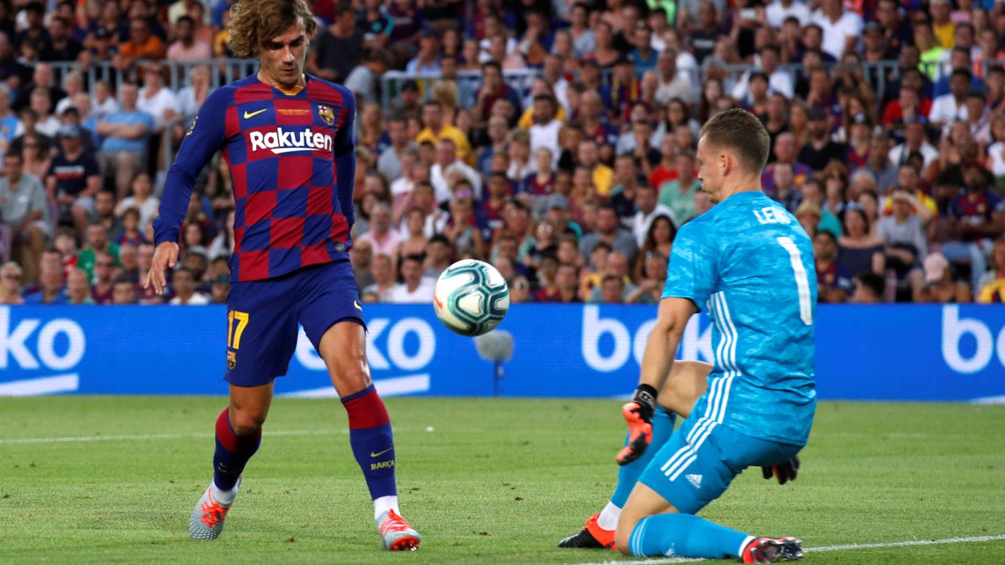 Antoine Griezmann se estrenó en el Camp Nou en el partido contra el Arsenal. (Reuters)