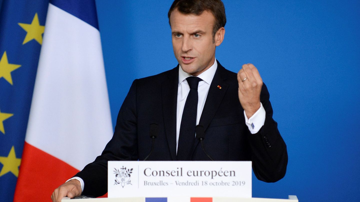 Emmanuel Macron tras el último Consejo Europeo. (Reuters)