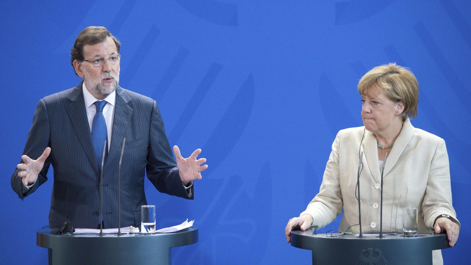 Foto: El presidente del Gobierno español, Mariano Rajoy, y la canciller alemana, Angela Merkel, este martes. (EFE)