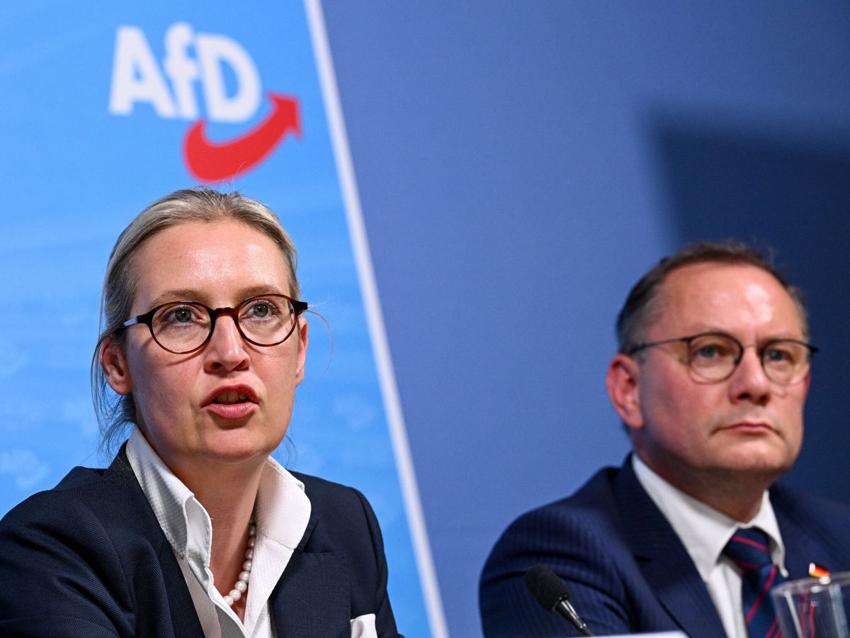 Foto: Los líderes de Alternativa para Alemania (AfD),  Alice Weidel y Tino Chrupalla (Reuters/Annegret Hilse)