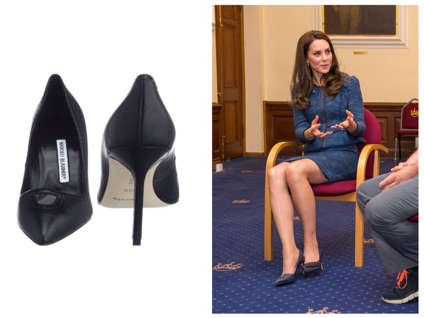 Los zapatos de Manolo Blahnik que tiene Kate Middleton. (Reuters)