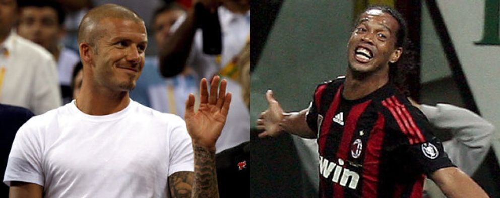 Foto: Ronaldinho y Beckham: de 'eternos' rivales a compañeros