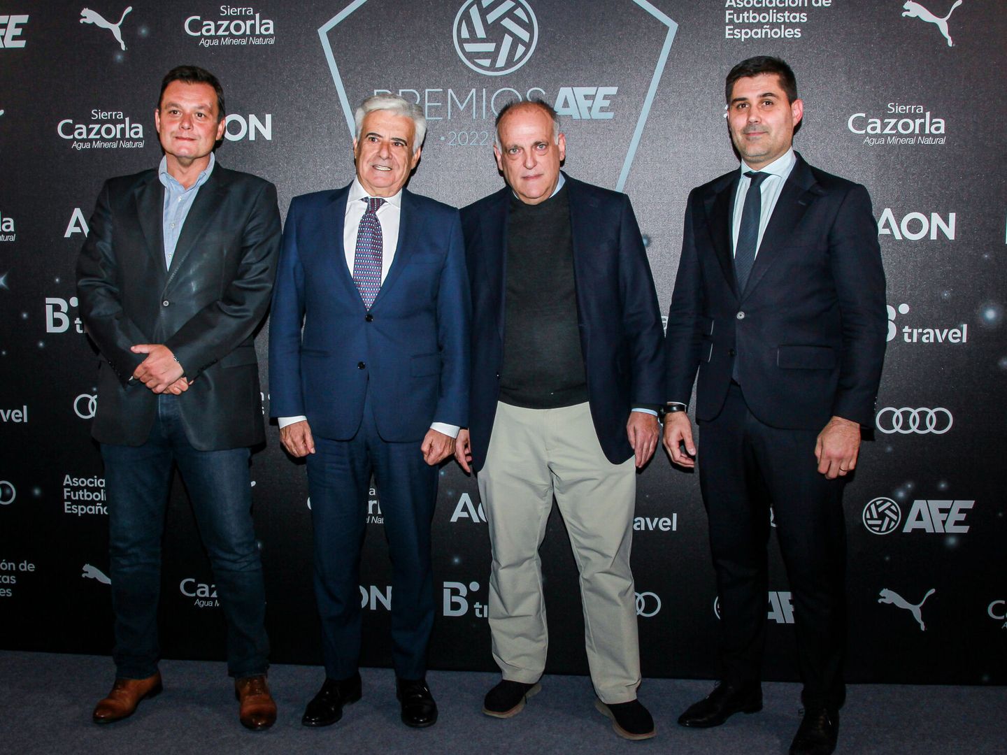 Victor Francos, Pedro Rocha, Javier Tebas y David Aganzo. (AFP7) 