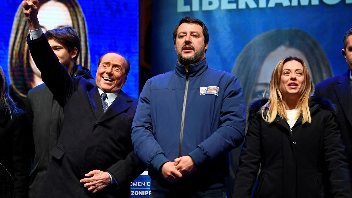 Berlusconi, Salvini y Meloni en 2020. (Reuters)     