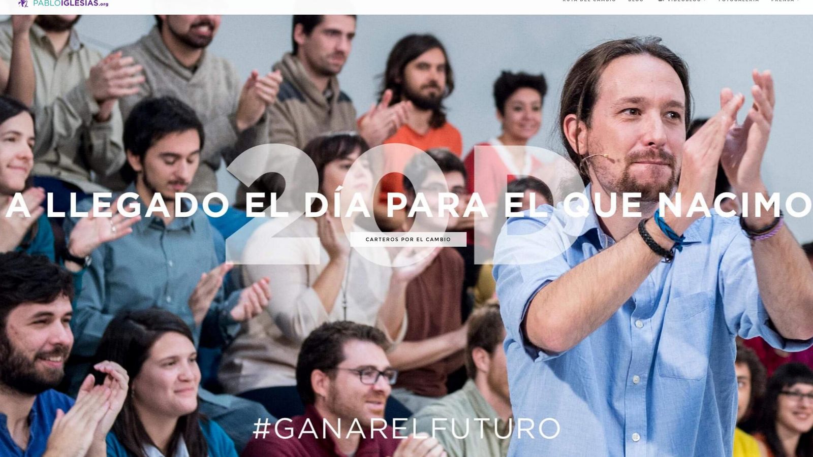 Foto: La página de inicio de la web de Pablo Iglesias.