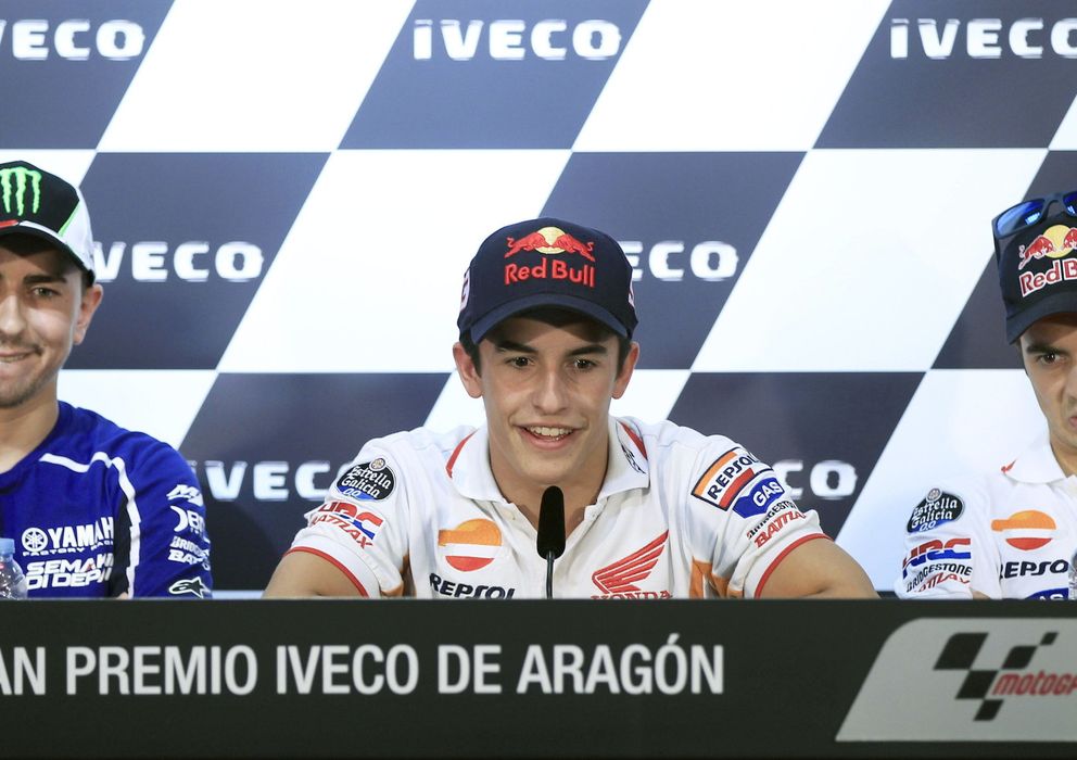 Foto: Márquez y Pedrosa, en la previa del pasado Gran Premio de Aragón.