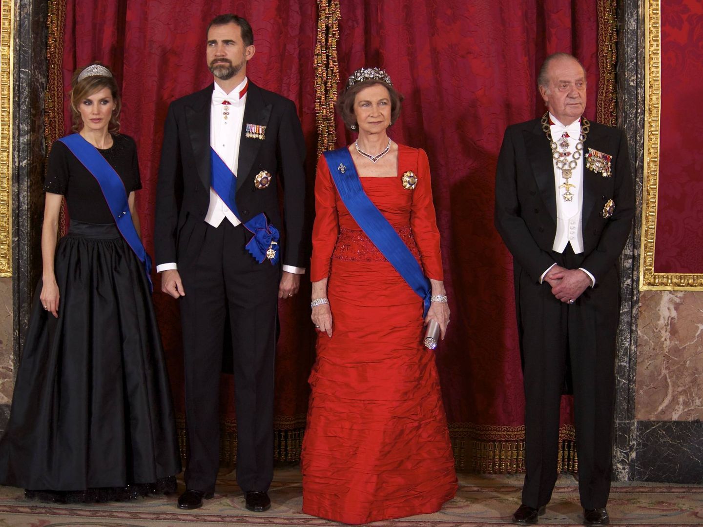 Letizia en la recepción al presidente de Chile. (Getty) 
