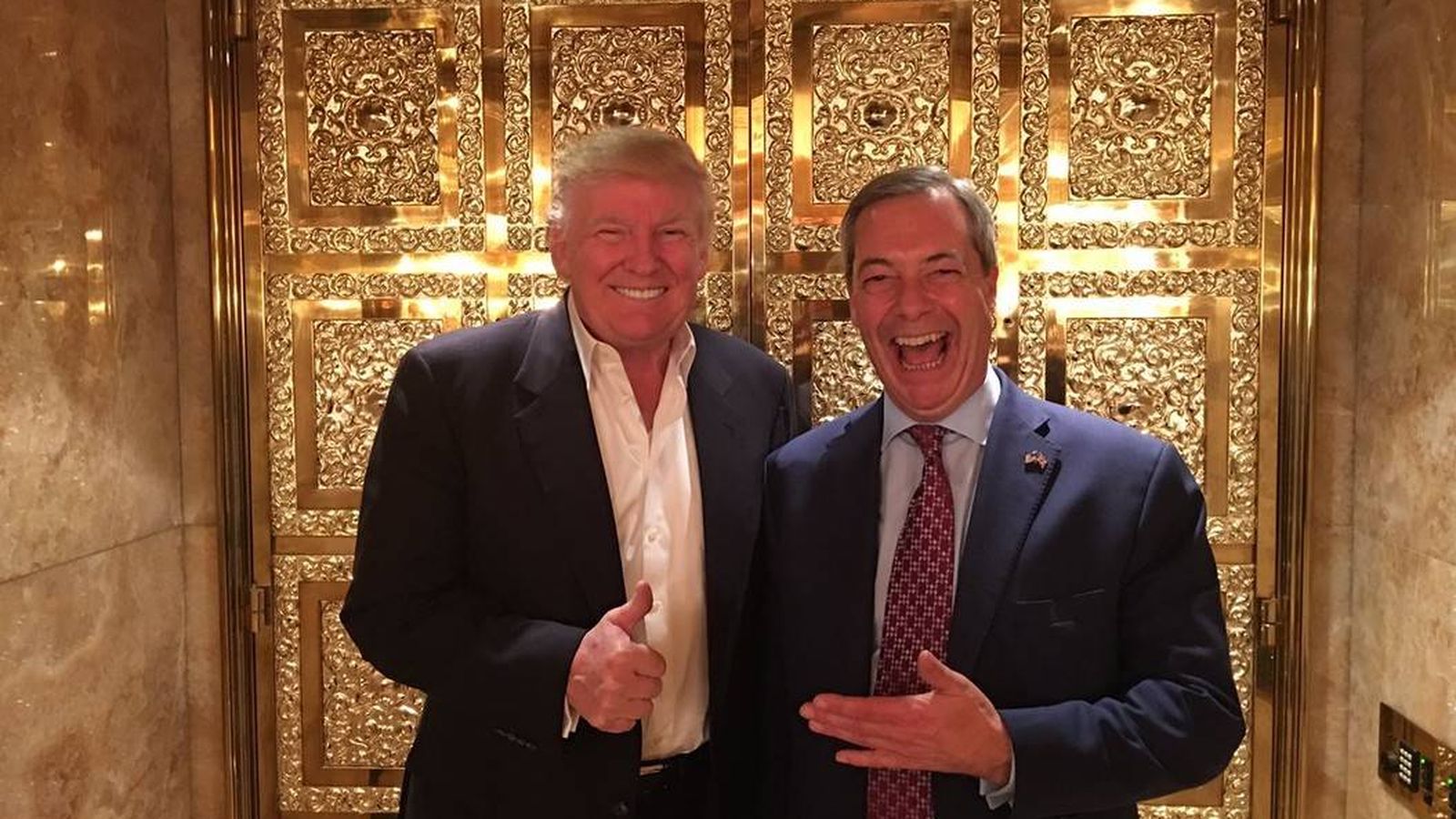 Foto: Donald Trump y Nigel Farage, durante su encuentro en la Trump Tower. (@Nigel_Farage)
