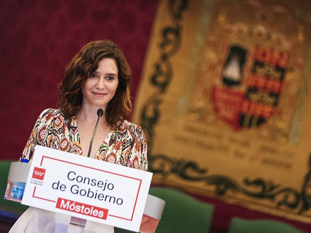 Foto: Isabel Díaz Ayuso, durante el Consejo de Gobierno en Móstoles. (Comunidad)