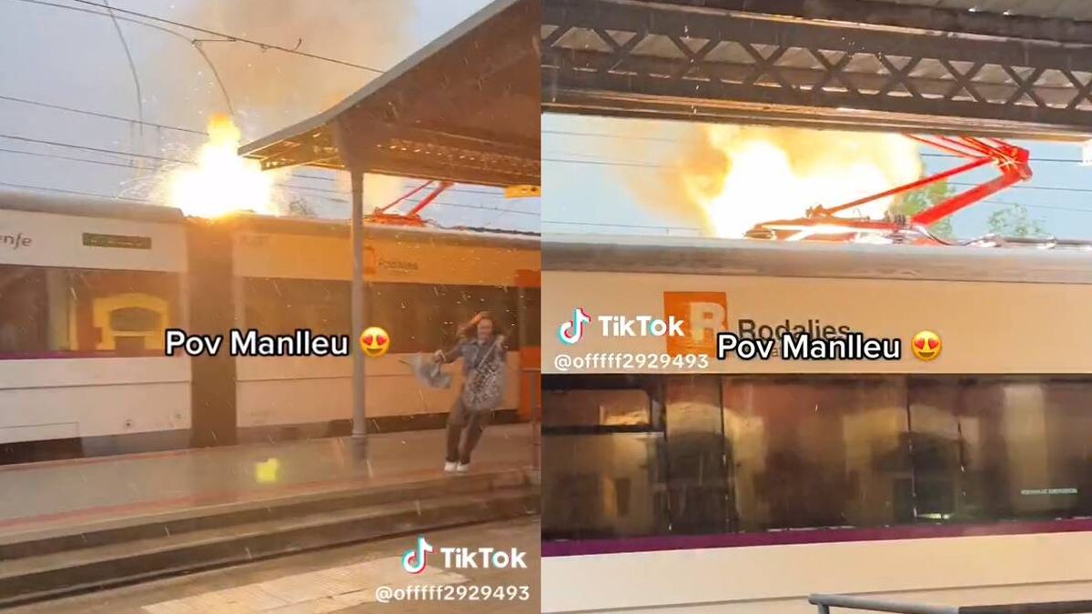 Un incendio en un tren de Rodalíes en Barcelona obliga a viajeros a salir corriendo al ver las chispas