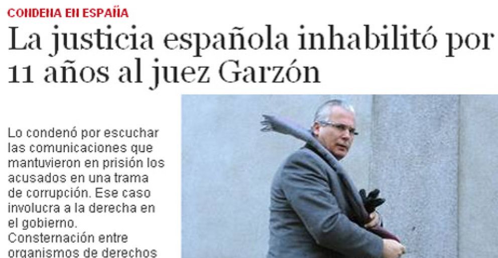 Foto: Indignación en la prensa iberoamericana por la condena a Garzón