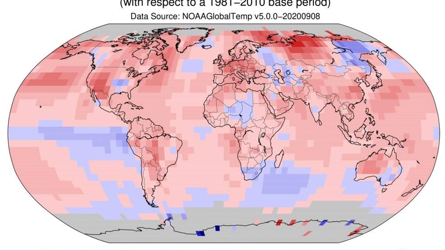 Datos del mes de agosto. Foto: NOAA