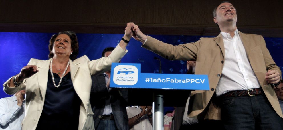 La alcaldesa de Valencia, Rita Barberá, y el presidente de la Comunidad Valenciana, Alberto Fabra. (EFE)