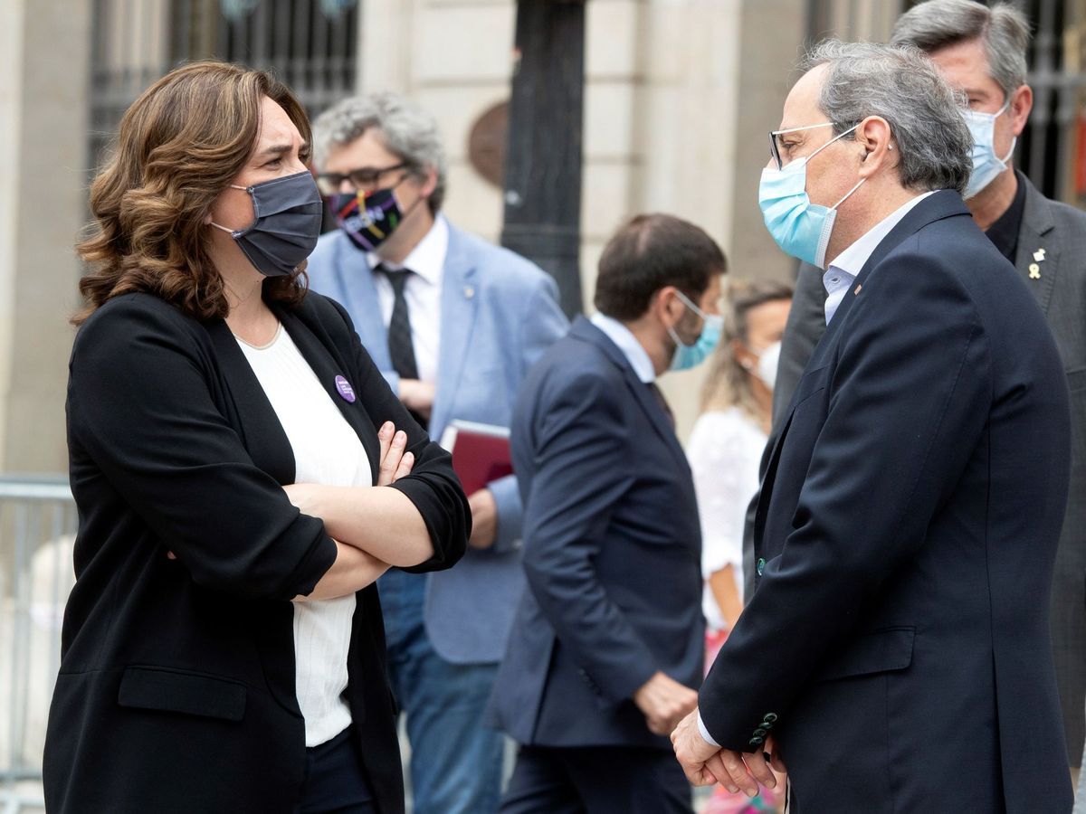 Foto: La alcaldesa de Barcelona, Ada Colau, y el 'expresident' Quim Torra. (EFE)
