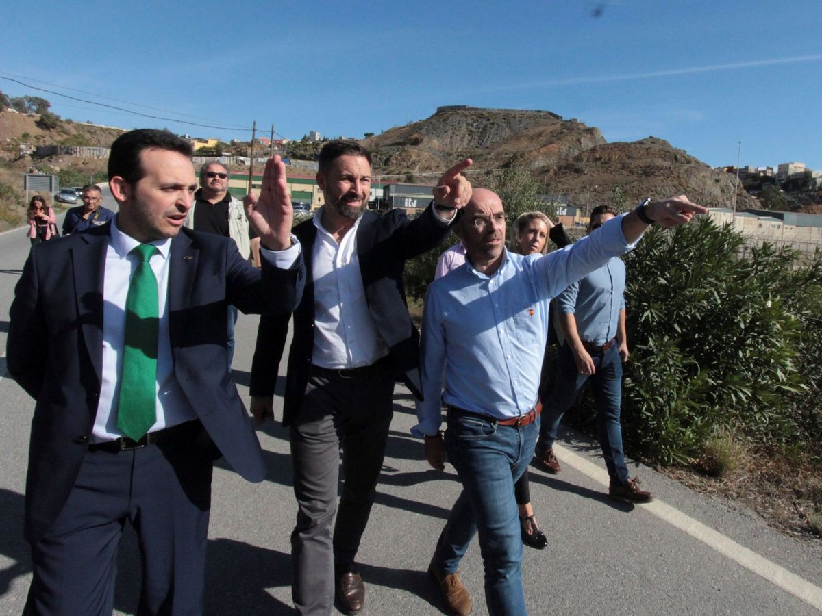Foto: El presidente de Vox, Santiago Abascal, en Ceuta. (EFE)