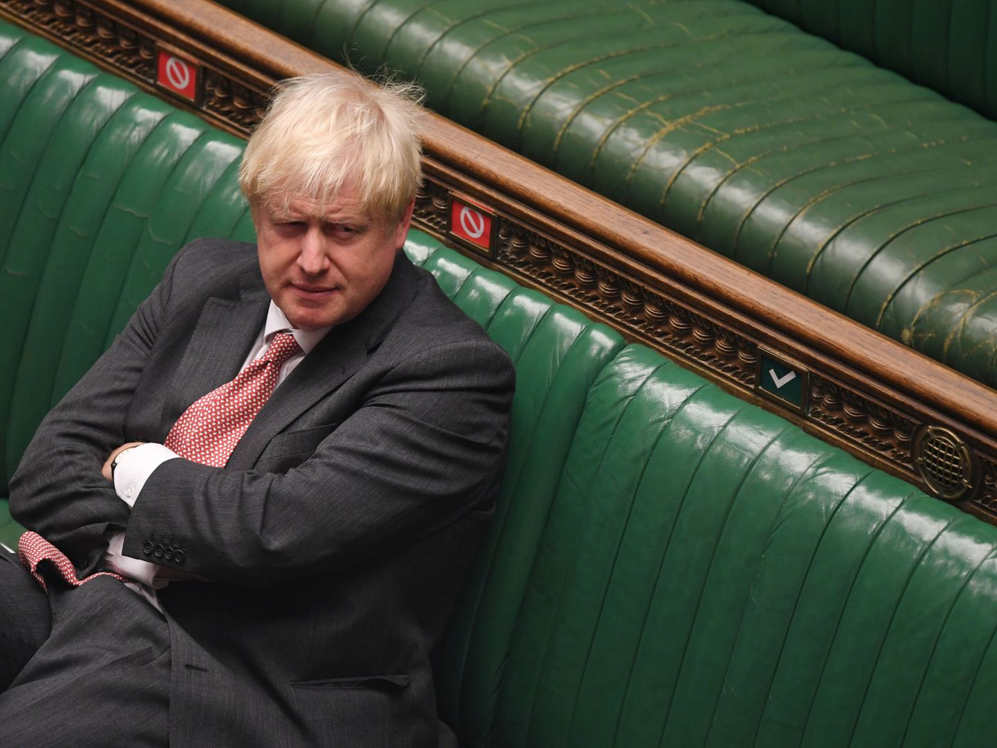 Boris Johnson, primer ministro británico, en la Cámara de los Comunes. (Reuters)
