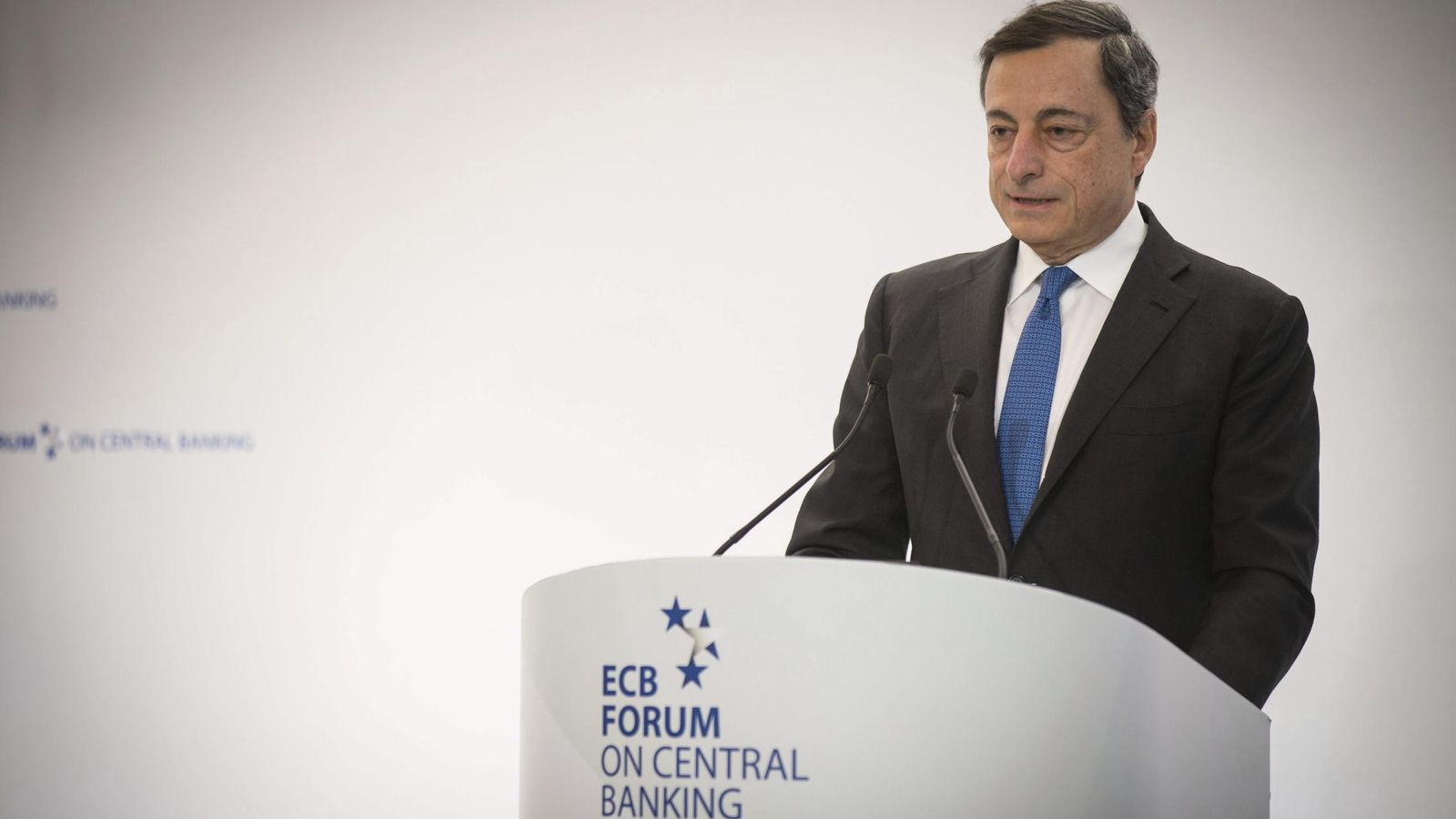 Foto: El presidente del BCE, Mario Draghi, durante su intervención en Sintra