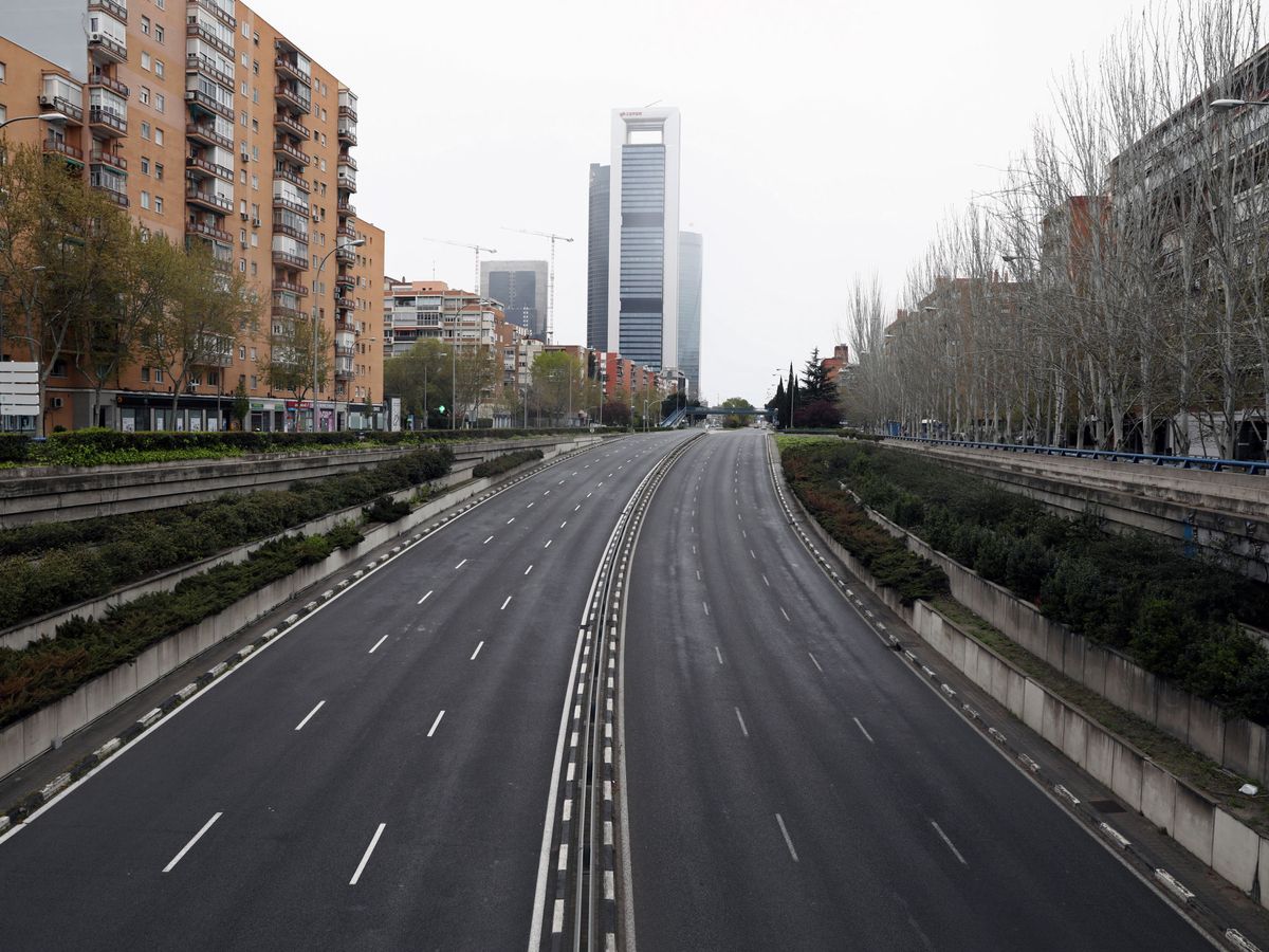 Foto: Imagen del paseo de la Castellana en Madrid sin circulación. (Reuters)