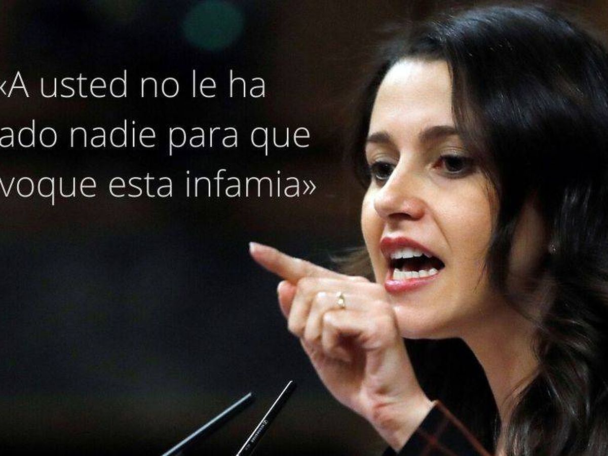 Foto: Frase de Inés Arrimadas durante la sesión de investidura. (EC)