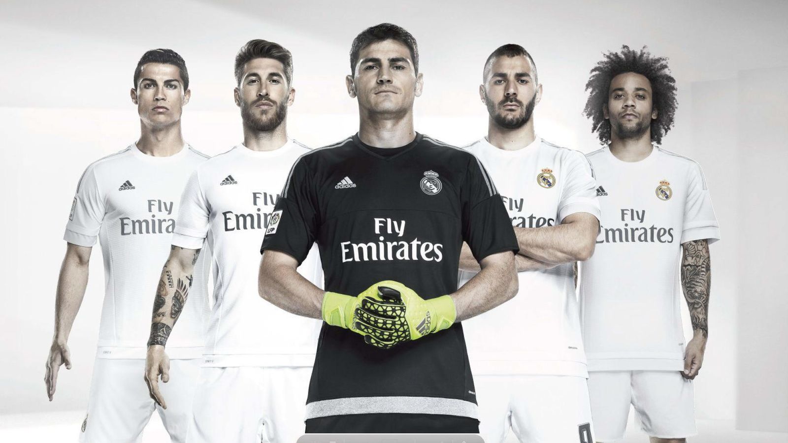 Foto: Presentación de la nueva camiseta del Real Madrid, con Cristiano, Ramos, Casillas, Benzema y Marcelo
