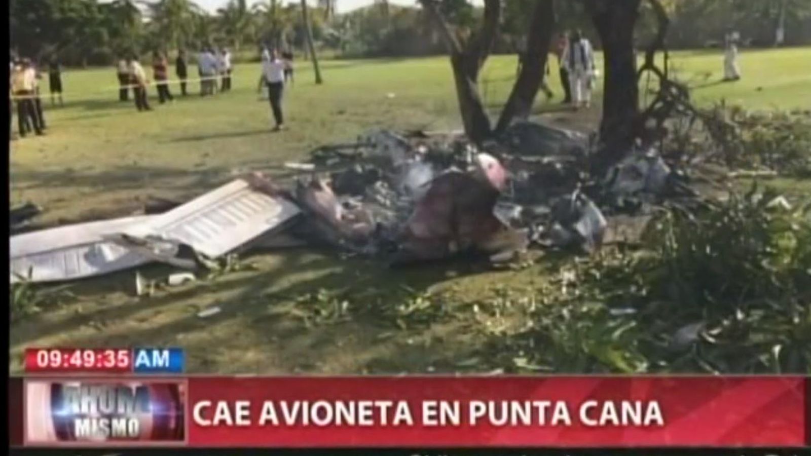 Foto: Imagen de la aeronave siniestrada distribuida por la televisión dominicana (YOUTUBE)