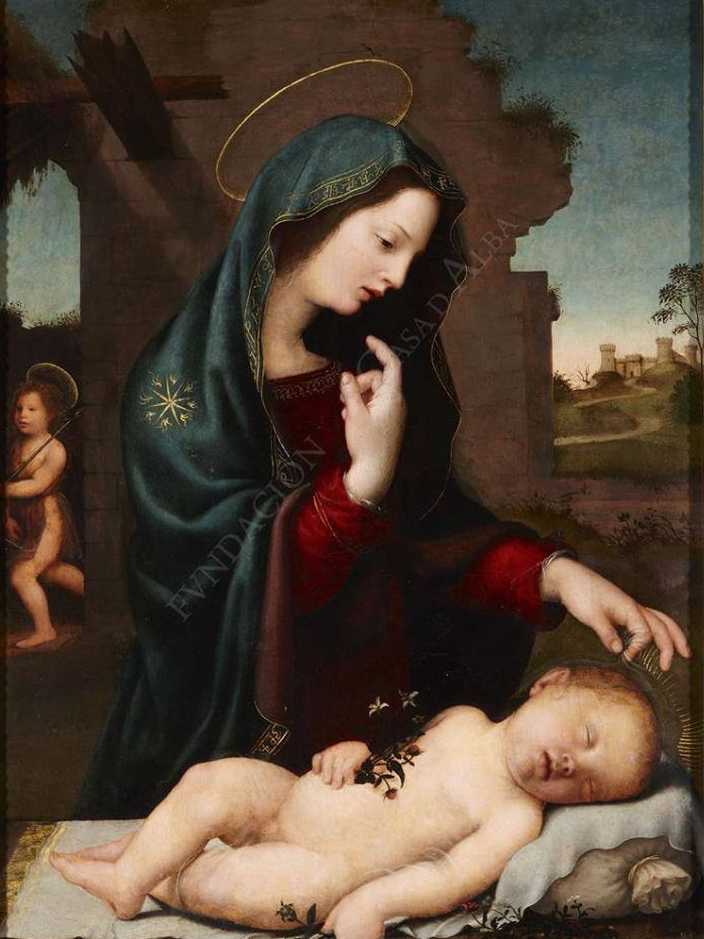 'La Virgen contemplando a Jesús dormido', de Albertinelli. (Fundación Casa de Alba)
