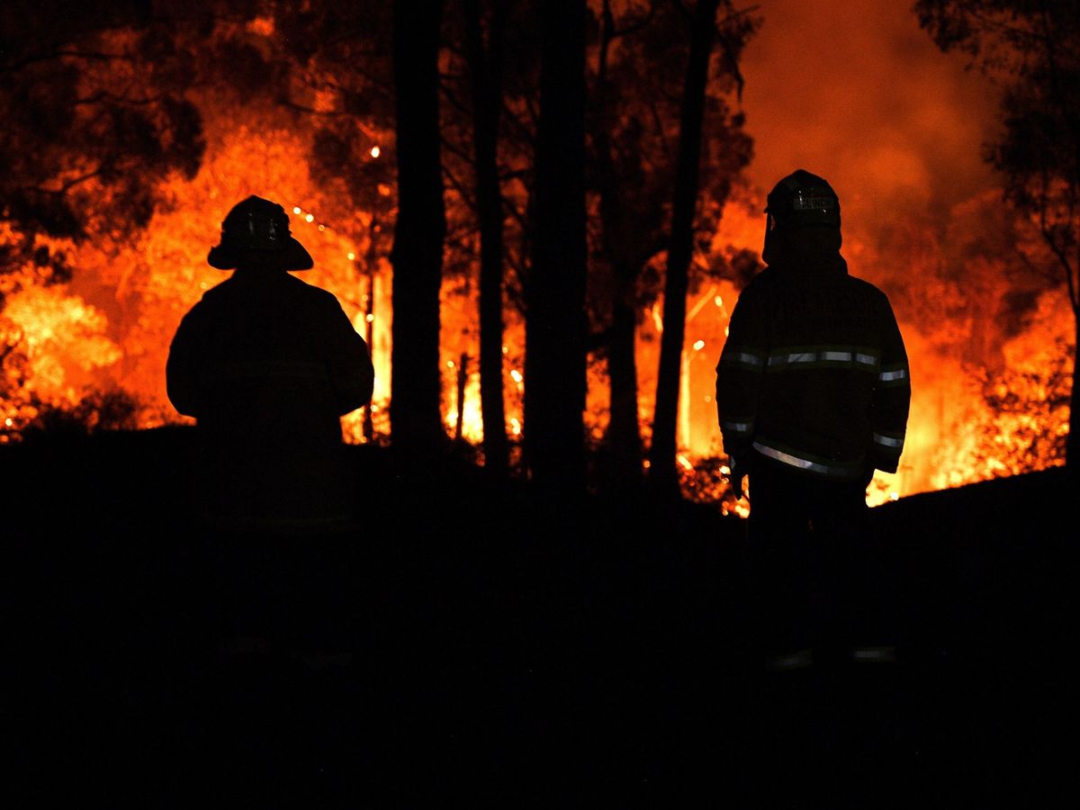 Foto: Miembros del cuerpo de bomberos del estado de Nueva Gales del Sur, a mitad de noviembre. (EFE)