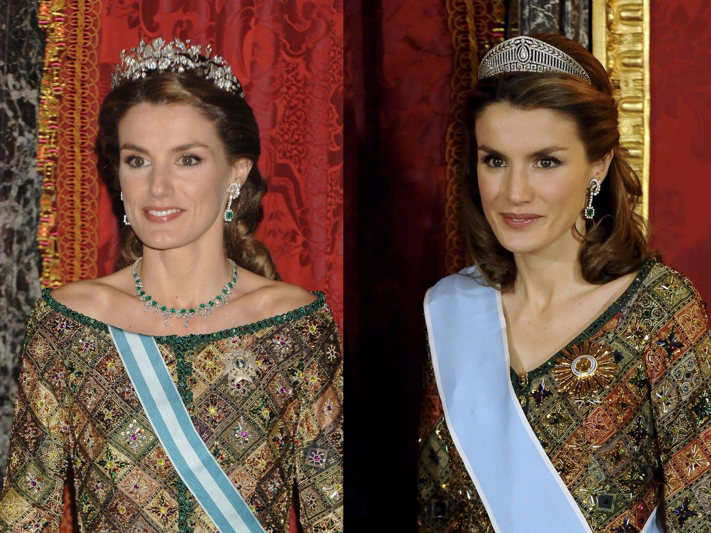 La reina Letizia, en 2006 y en 2009. (Getty)