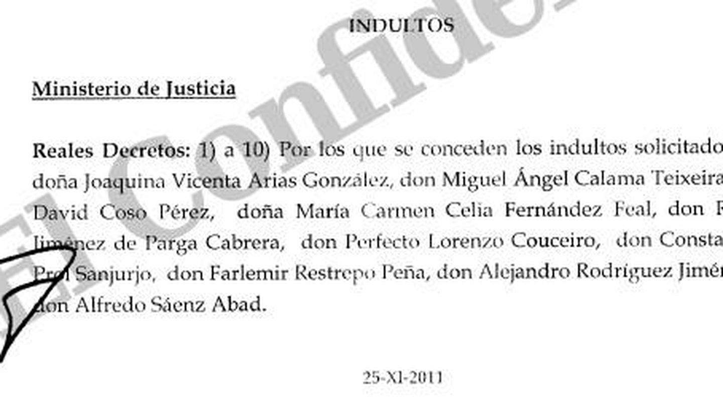 Pulse en la imagen para leer el acta del Consejo de Ministros con el indulto al banquero Alfredo Sáenz.