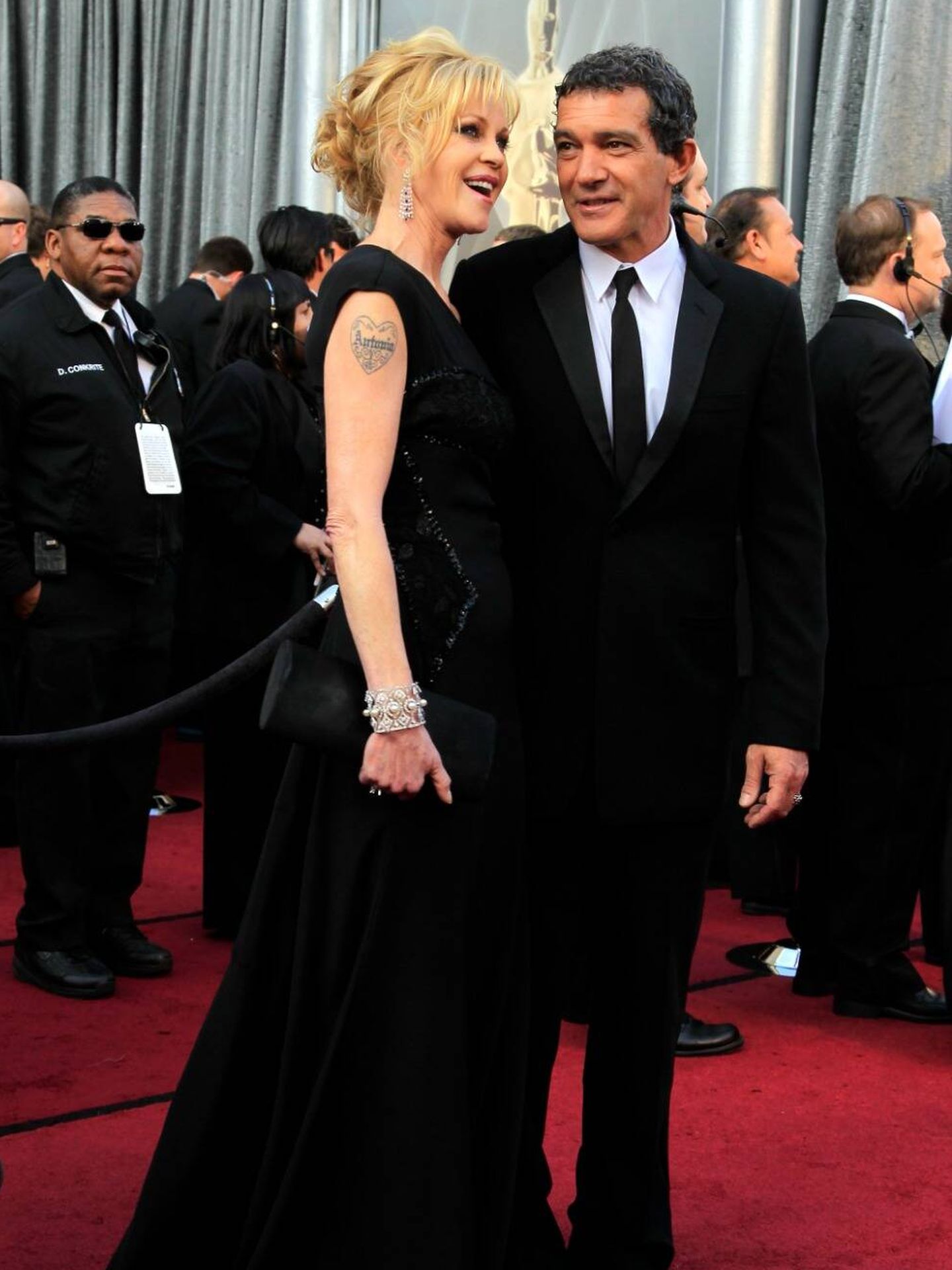 Antonio Banderas y Melanie Griffith en la entrega de los premios Oscar de 2012. (Reuters)
